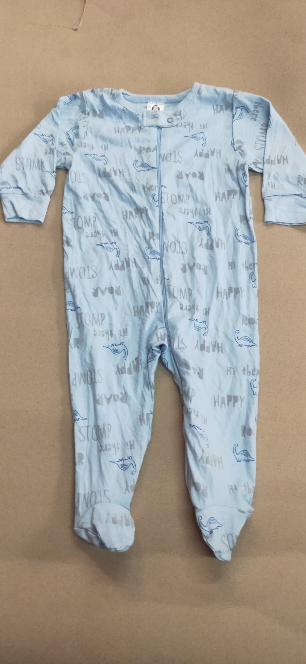 Blue dino 🦕 with shoe (zipper)- Baby high quality jumpsuit