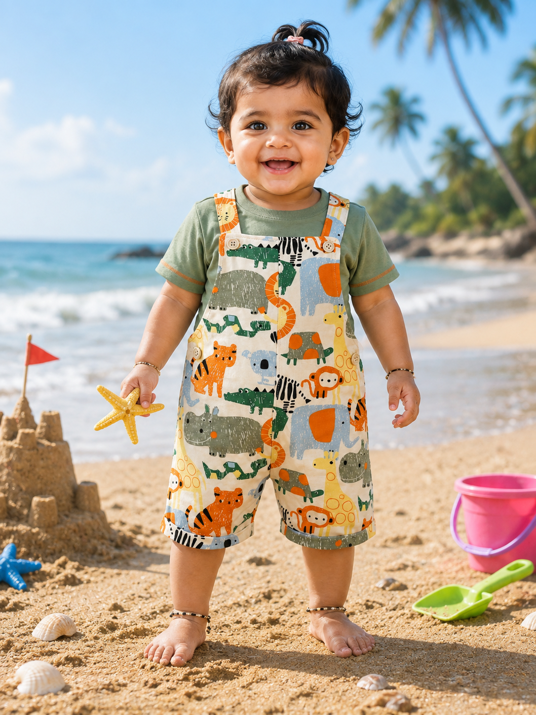 Safari Adventure Dungaree Set – Soft Cotton Baby Wear