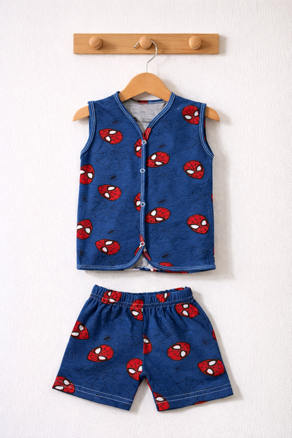 Blue spider- Sleeveless Jabla shorts set