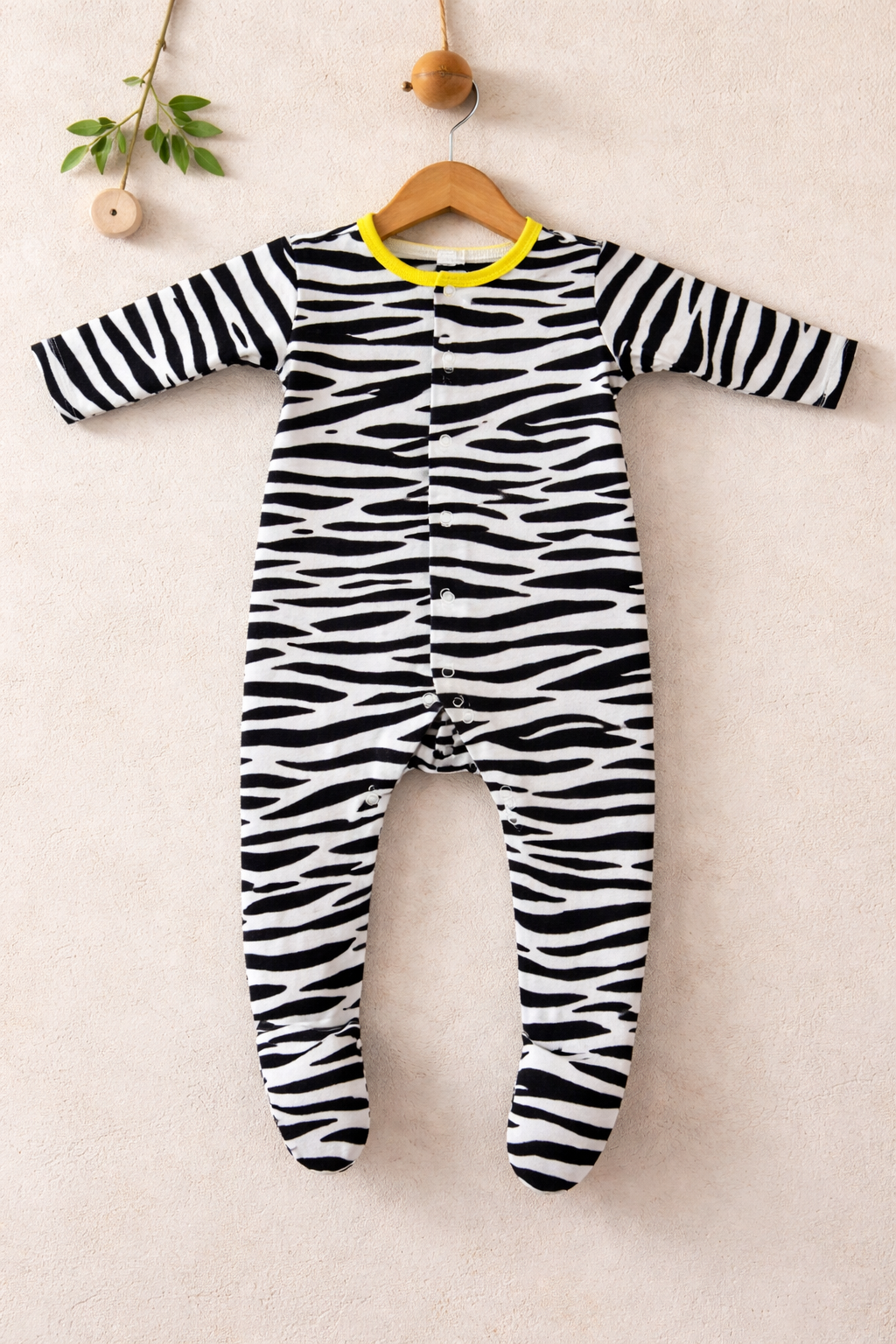 Black and white zebra print-Baby Jumpsuit