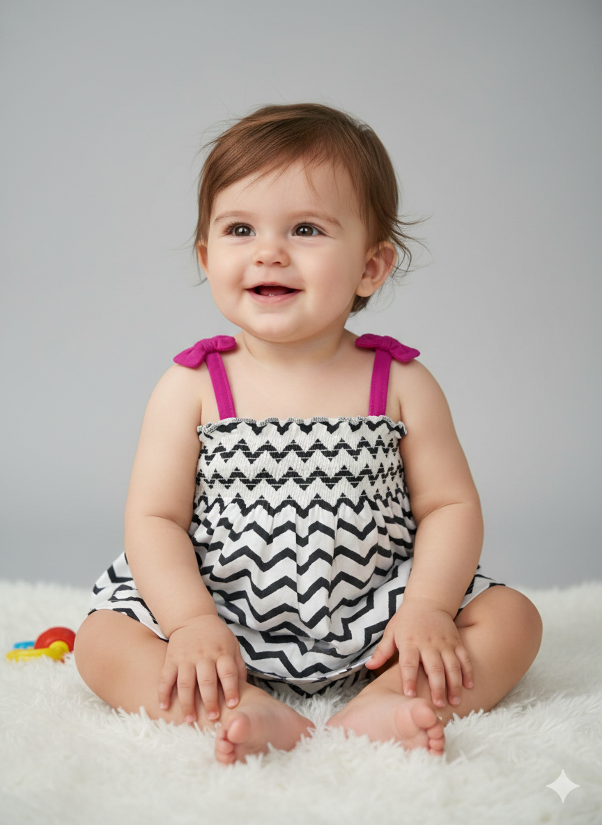 White with black -sleeveless Top