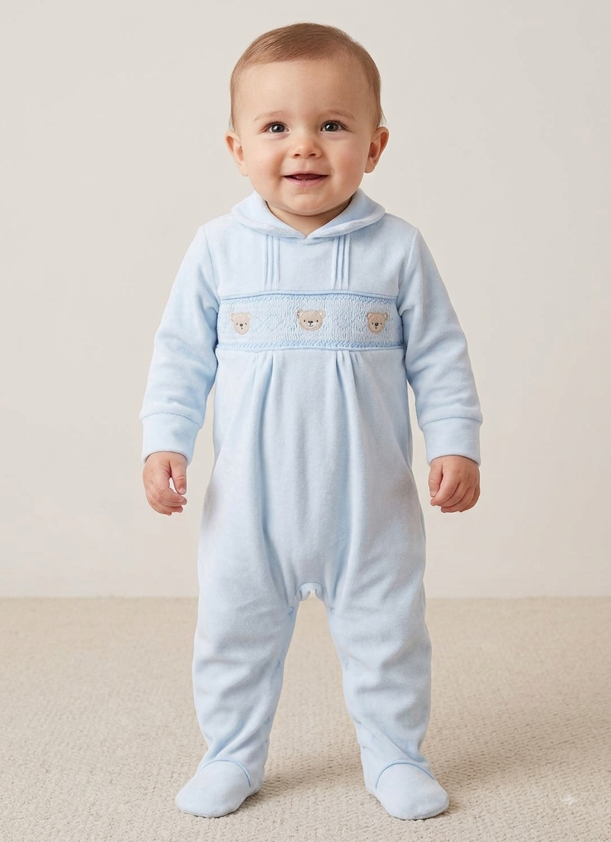 Sky blue  frock style -with shoe Baby high quality jumpsuit