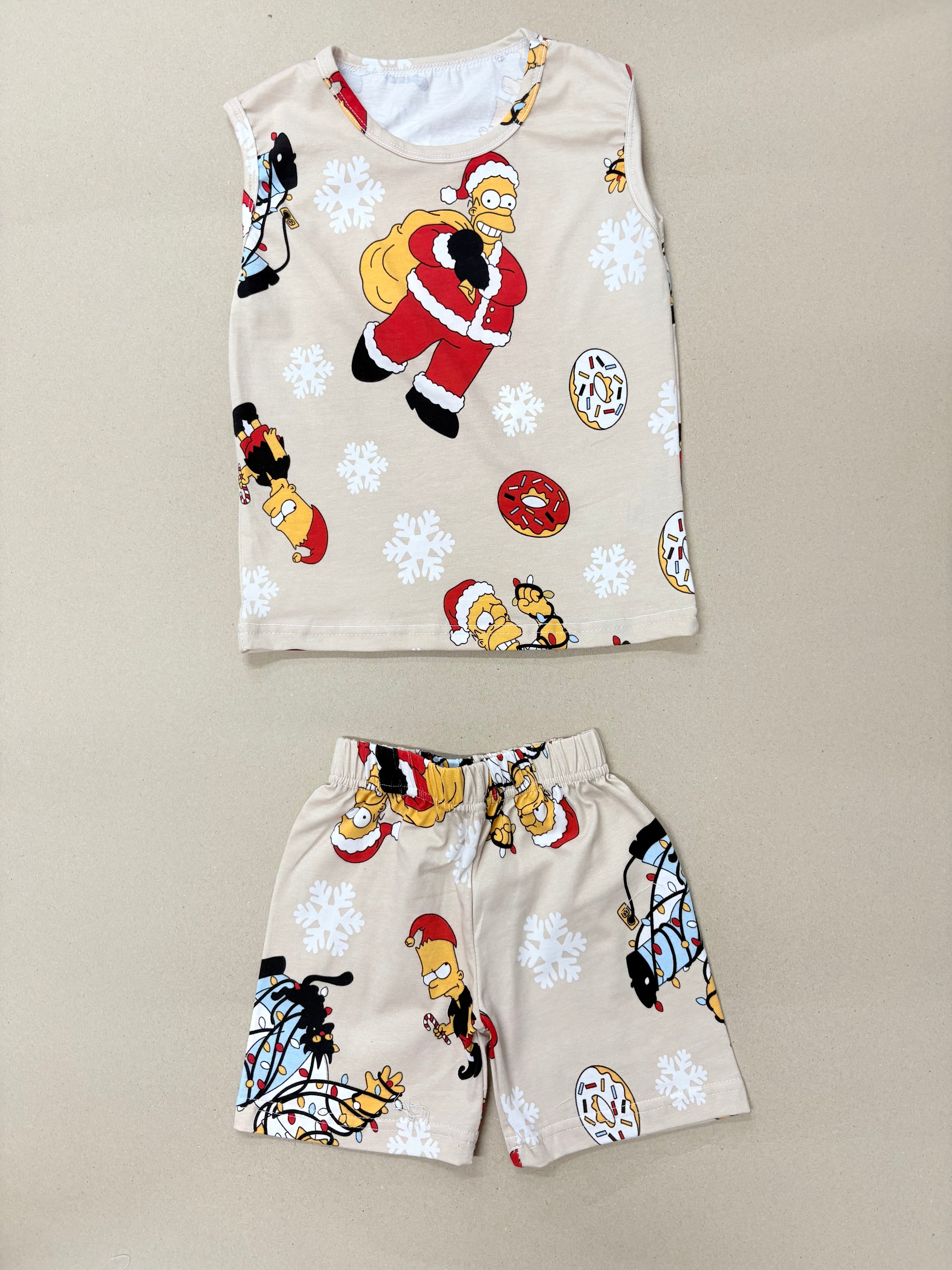 The Simpsons Christmas print-Sleeveless co-ords