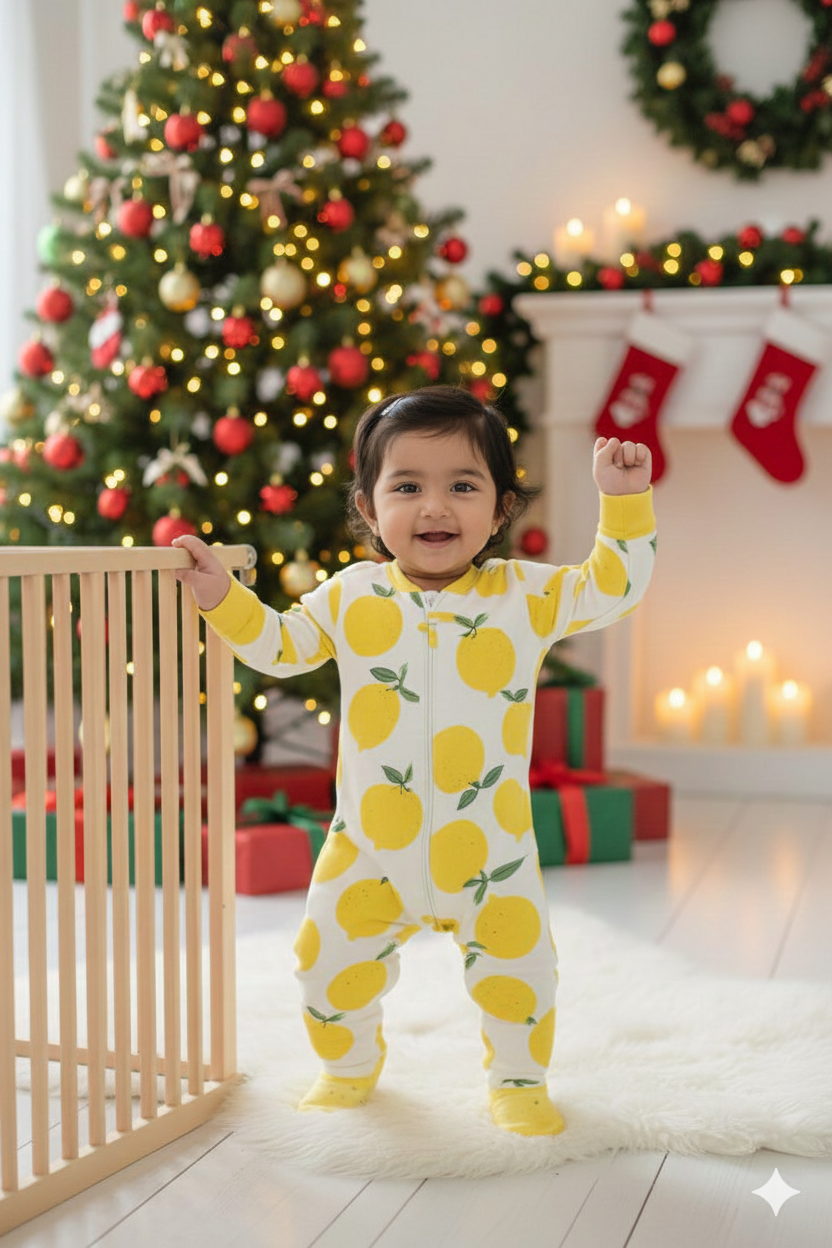 Citrus Garden Soft Cotton Sleepsuit