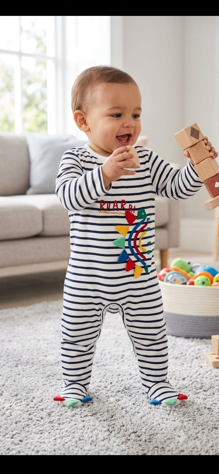 Black & white striped 🐢Baby High quality jumpsuit