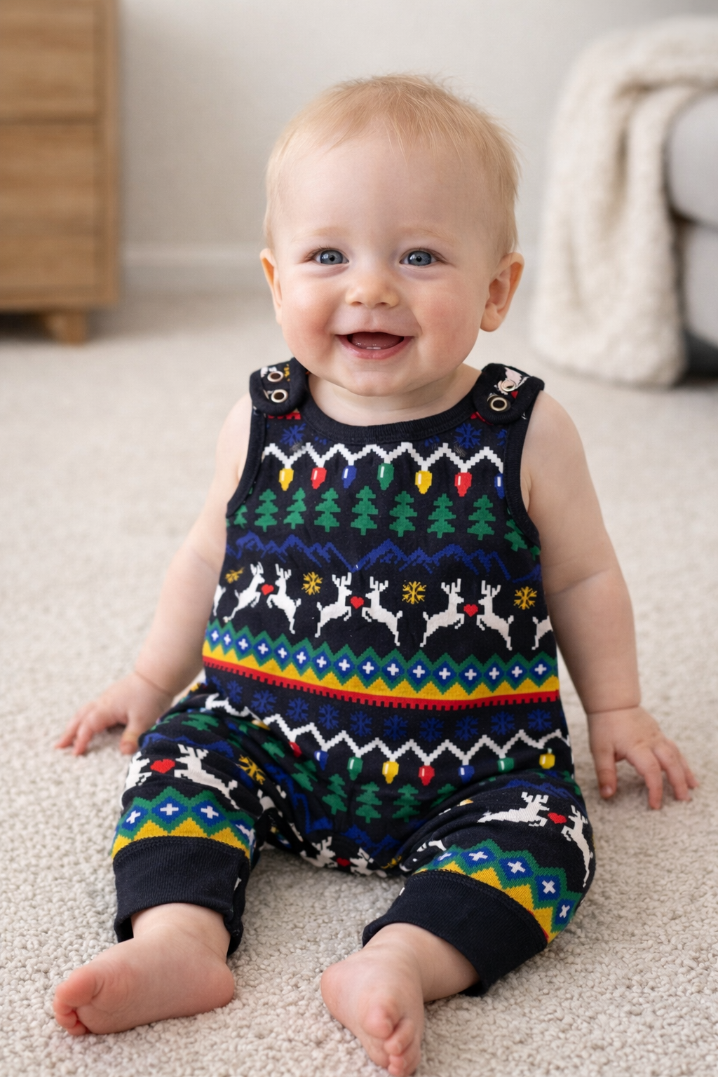 Muliti color with deer disign-Baby Jumpsuits