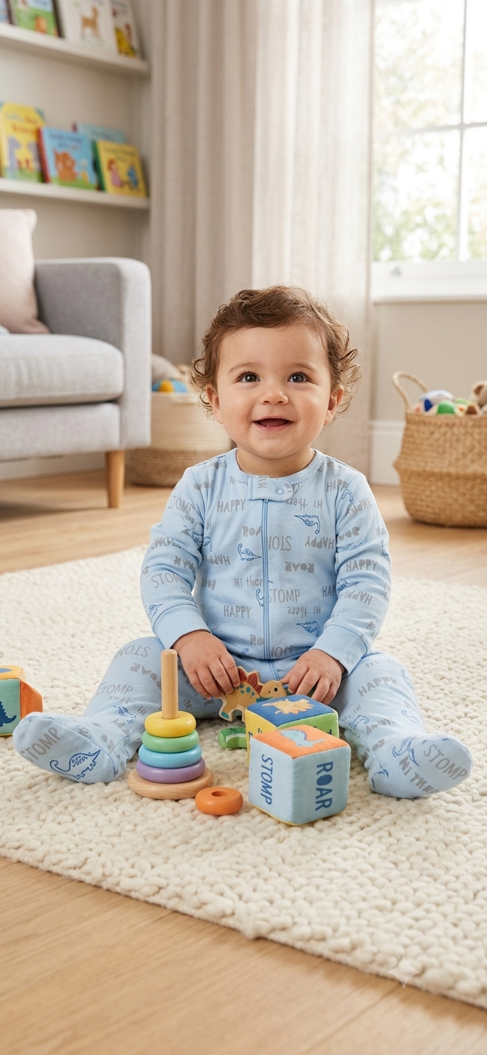 Blue dino 🦕 with shoe (zipper)- Baby high quality jumpsuit