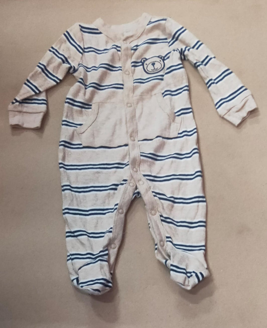 Half white 🐻‍❄️ blue linewith shoe Baby high quality jumpsuit