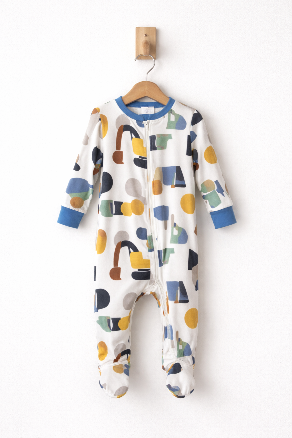White multicolor printed  🚜 - Baby Jumpsuit